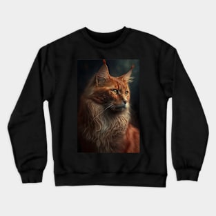 Serious Cat portrait Crewneck Sweatshirt